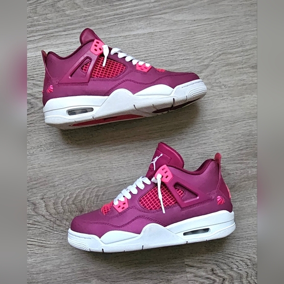 Nike Air Jordan 4 Retro GS Fuchsia Blast- Size 7Y - Picture 7 of 9